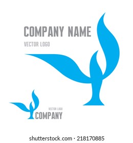 Abstract bird - vector logo template concept illustration. Blue wigs. Design element. 