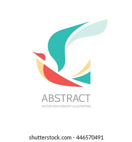 Abstract bird - vector logo template concept illustration. Dove sign. Wings symbol. Design element. 