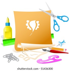 Pássaro abstrato. Modelo de papel vetorial.