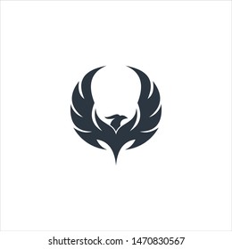 abstract bird wing logo design concept