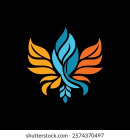 abstract bird wing vector logo design