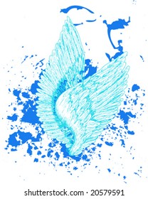 an abstract of bird wings