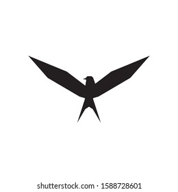 Abstract bird with wings logo template vector fly icon design