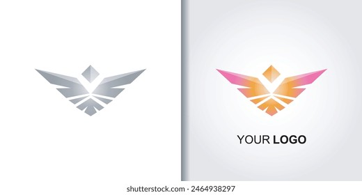 abstract bird wings logo template