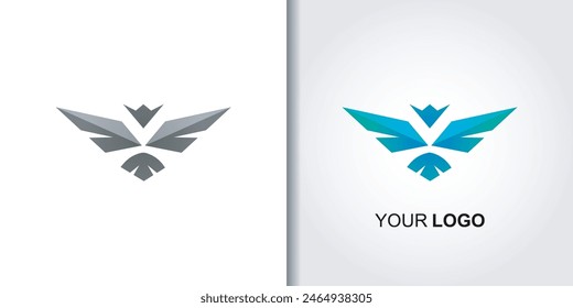 abstract bird wings logo template