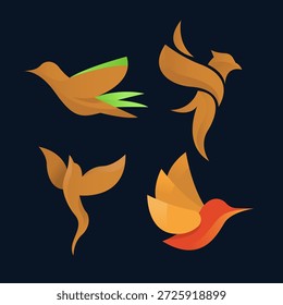 Abstract Birds Logo Bundle Template. For Esport or Aviary Logo.