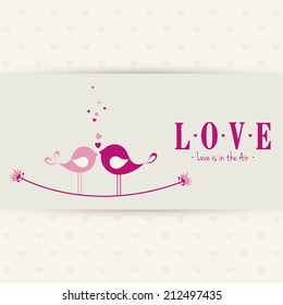abstract birds in love on a special background