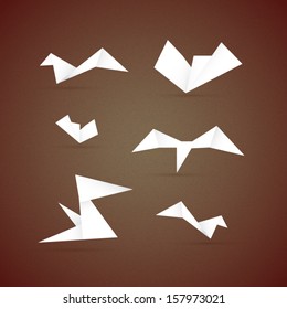 abstract birds made from paper