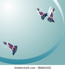 Abstract Birds. Vector Background