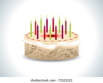 abstract birthday cake with candles  vector illustration