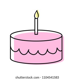 Abstract Birthday Cake, Icon Vector, Flat Design