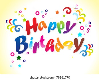abstract birthday card with text vector illustration