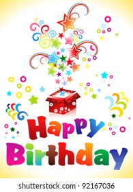 abstract birthday card with text vector illustration