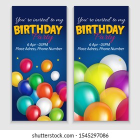 Abstract Birthday Party Invitation with Empty Place for Photo. Vector Illustration EPS10
