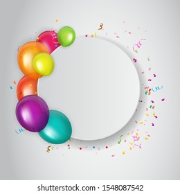 Abstract Birthday Party Invitation with Empty Place for Photo. Vector Illustration EPS10
