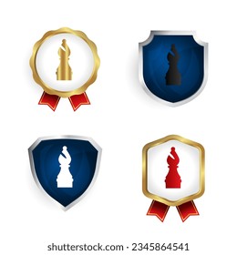 Resumen de la insignia de obispo y la colección de etiquetas, se puede usar para diseños de negocios, presentaciones o cualquier diseño adecuado.