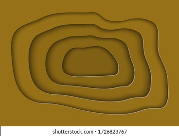 Abstract bistre brown color background design in modern paper cut style with empty copy space