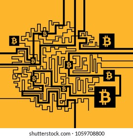 Abstract Bitcoin crypto currency background