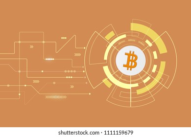 Abstract bitcoin crypto currency blockchain technology Background Illustration