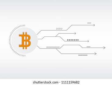 Abstract bitcoin crypto currency blockchain technology Background Illustration