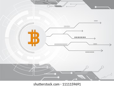 Abstract bitcoin crypto currency blockchain technology Background Illustration