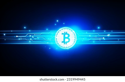 Abstract bitcoin cryptocurrency technology open Light out success background Hitech communication concept innovation background, vector design