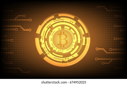 Abstract Bitcoin Technology Background , Currency, Crypto Money Digital Computer , Concept Business Illustration , Vector