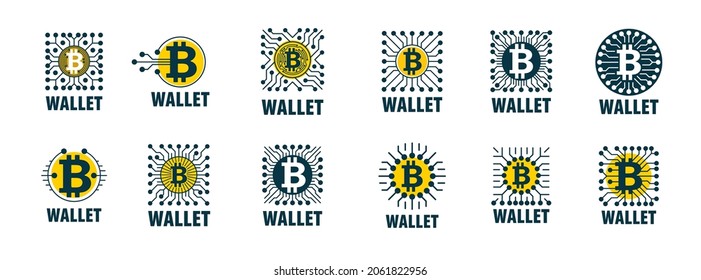Abstrakte Bitcoin-Brieftasche in Form von Mikrochip.