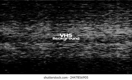 Abstract bitmap glitch grunge texture. Dark retro VHS screen with flickering. Old analog TV with pixel dither effect. Vector background