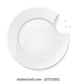 Abstract bitten plate. Illustration for design on white background