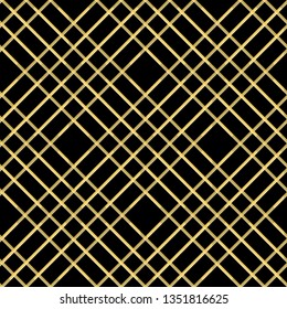 Abstract bkack and gold seamless pattern. Vector art deco fashion background, gold line background