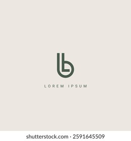 Abstract BL LB letter simple style logo design vector template