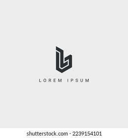 Abstract BL, LB Letters Logo Initial Based Monogram Icon Vector.