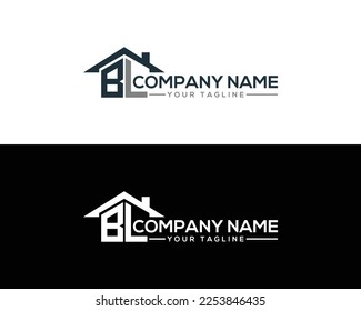 Abstract BL Letter Creative Home Shape Logo Design. Unique Real Estate, Property, Construction Business identity Vector Icon. 