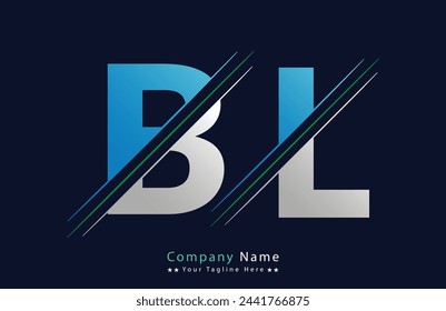 Abstract BL letter logo design template. Vector Logo Illustration.