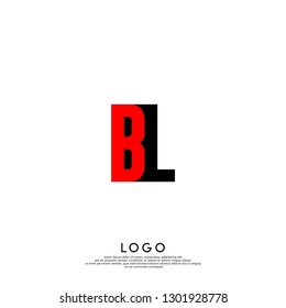 abstract BL logo letters design concept in shadow shape