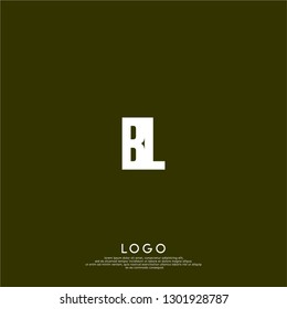 abstract BL logo letters design concept in shadow shape