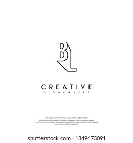 abstract BL logo letters modern lines design concept