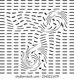 Abstract Blac Stripe Pattern Spiral Swiral Spiral Vector Illustration