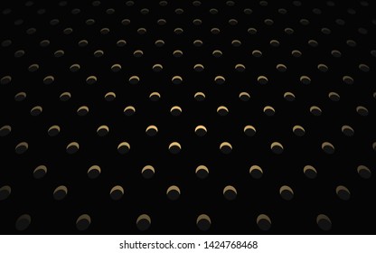 Abstract black 3d leather background a combination with golden texture. Luxury structure geometric concept