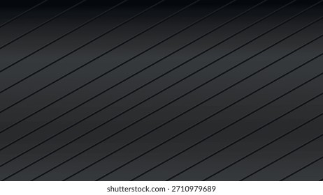 Fondo Abstractas de textura de metal 3d negro con líneas diagonales Ilustración vectorial