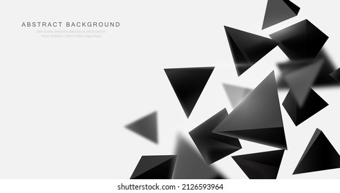 Abstract black 3d polygon chaotic with Futuristic technology digital hi tech concept background. Vector illustration