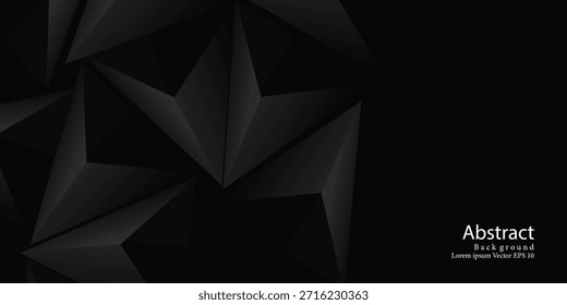 Abstrakter, schwarzer, polygonaler 3D-Dreieck-Hintergrund. Modernes kreatives Trenddesign in Vektorgrafik