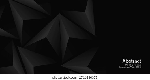 Abstractas fondo de triángulo poligonal 3D negro. Traje para el Anuncio, el Web, el folleto, el panfleto y la presentación