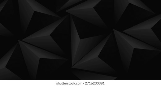 Fondo de triángulo poligonal 3D negro Abstractas