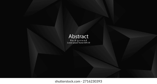 Abstractas fondo de triángulo poligonal 3D negro. Concepto de Tecnología futurista