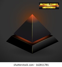 abstract black 3d pyramid vector