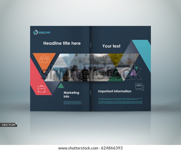 Abstract black a4 brochure cover design. Template\
for banner, business card, title sheet model, flyer or ad text\
font. Modern vector front page art with urban city street texture.\
Patch triangles icon