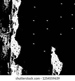 Abstract black aAbstract black and white vector background. Monochrome vintage surface with dirty pattern in cracks, spots, dots. Old painted wall in dark horror style design. Grunge overlay layer.nd 