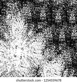 Abstract black aAbstract black and white vector background. Monochrome vintage surface with dirty pattern in cracks, spots, dots. Old painted wall in dark horror style design. Grunge overlay layer.nd 